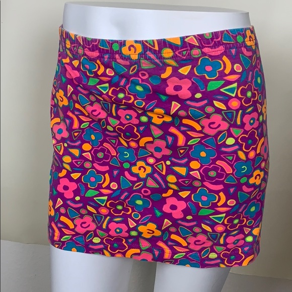 90s Sunset Beach neon mini skirt sz Small Petite